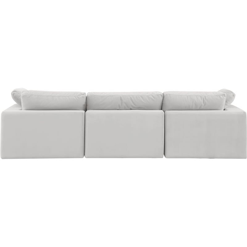 Meridian Furniture Comfy Cream Velvet 3-Pc. Modular Sofa