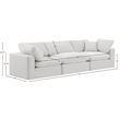Meridian Furniture Comfy Cream Velvet 3-Pc. Modular Sofa