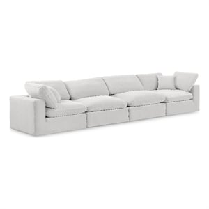 Meridian Furniture Comfy Cream Velvet 4-Pc. Modular Sofa