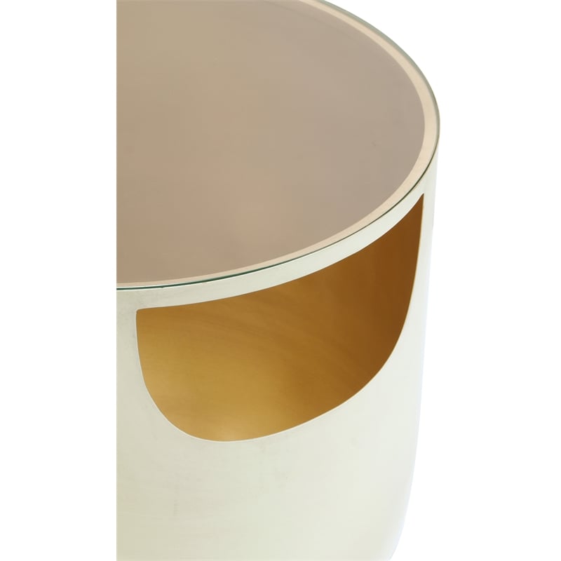Meridian Furniture Doma Cream / Gold End Table