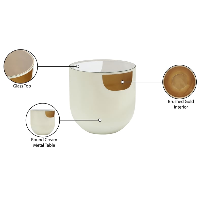 Meridian Furniture Doma Cream / Gold End Table