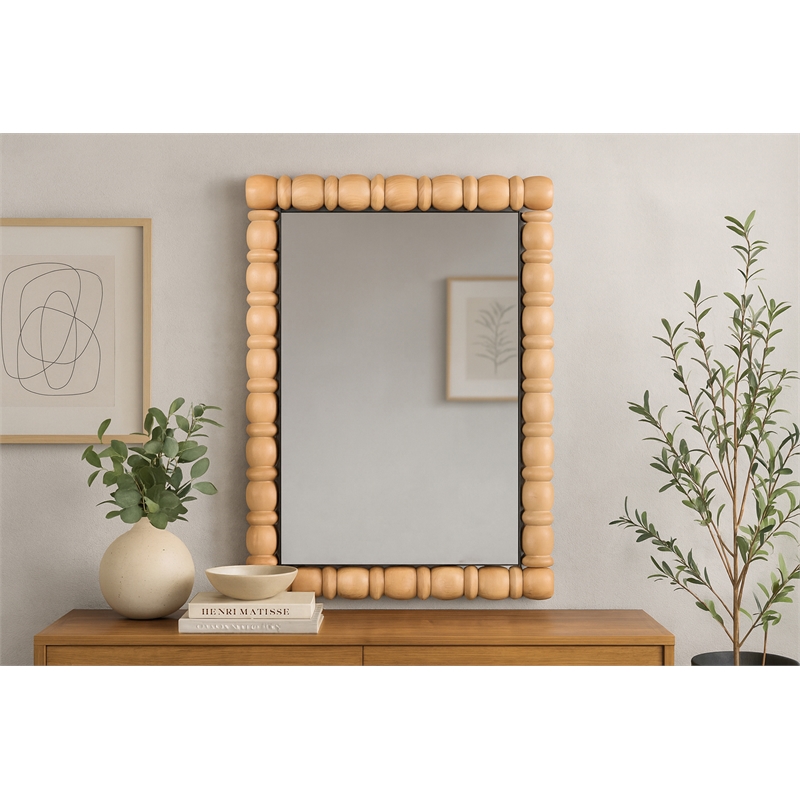 Meridian Furniture Aubrey Bleached Natural Oak Mirror