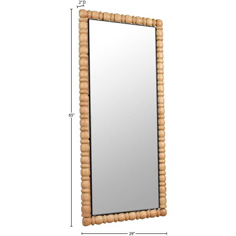 Meridian Furniture Aubrey Bleached Natural Oak Mirror