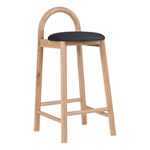 Meridian Furniture Calvin 27&quot Vegan Leather Stool in Black & Natural