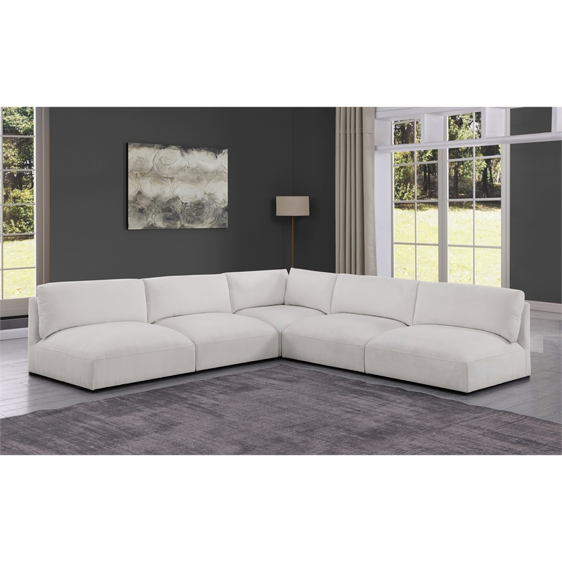 Meridian Furniture Ease Cream Fabric Modular Sectional