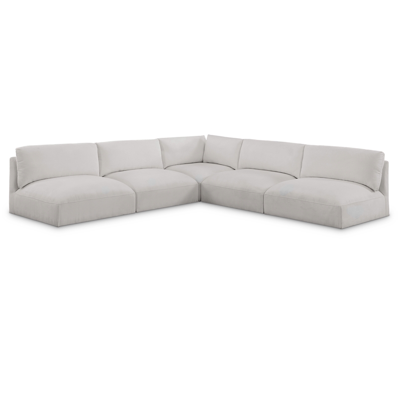 Meridian Furniture Ease Cream Fabric Modular Sectional