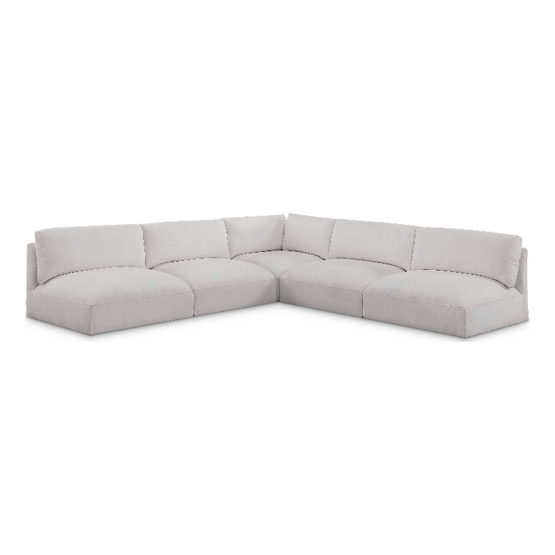 Meridian Furniture Ease Cream Fabric Modular Sectional