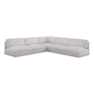 Meridian Furniture Ease Cream Fabric Modular Sectional