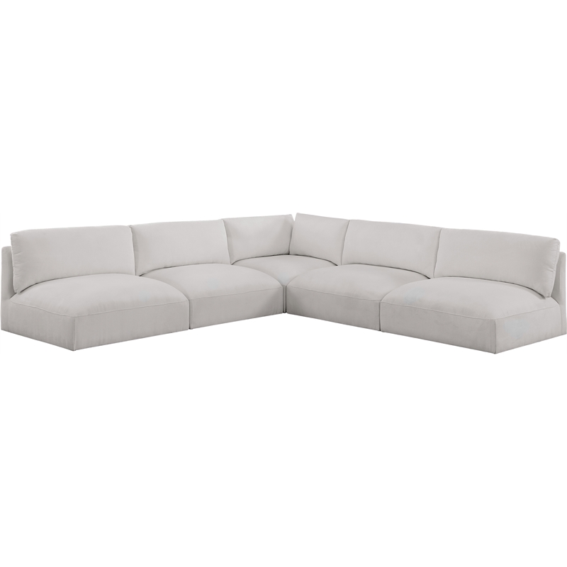Meridian Furniture Ease Cream Fabric Modular Sectional
