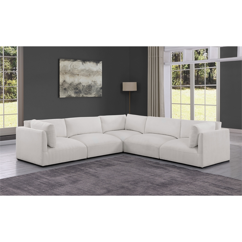 Meridian Furniture Ease Cream Fabric Modular Sectional