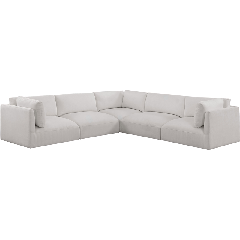 Meridian Furniture Ease Cream Fabric Modular Sectional