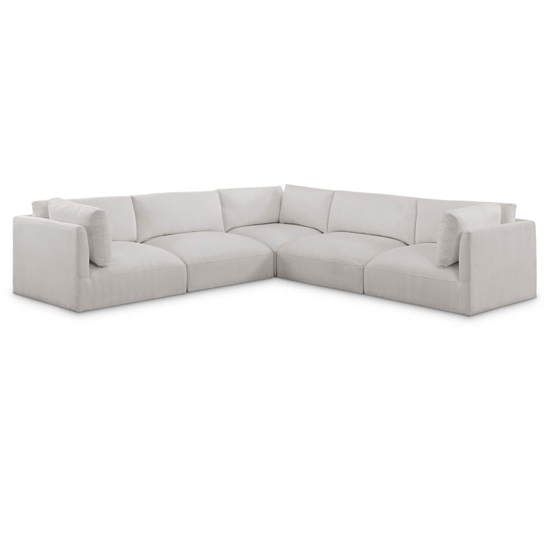 Meridian Furniture Ease Cream Fabric Modular Sectional
