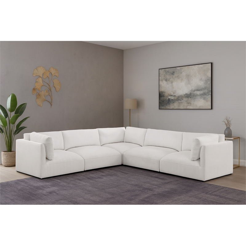 Meridian Furniture Ease Cream Fabric Modular Sectional