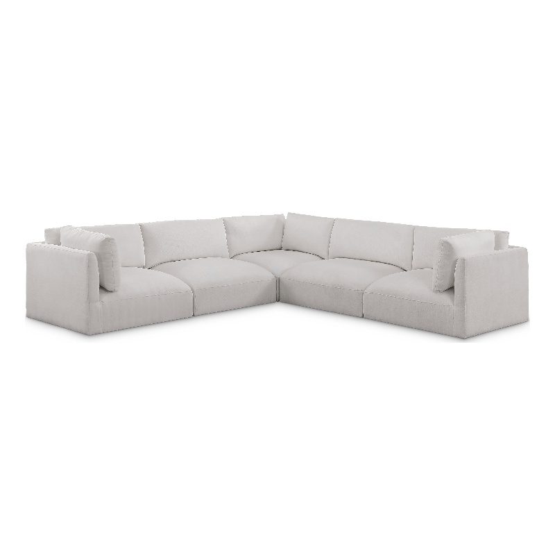 Meridian Furniture Ease Cream Fabric Modular Sectional
