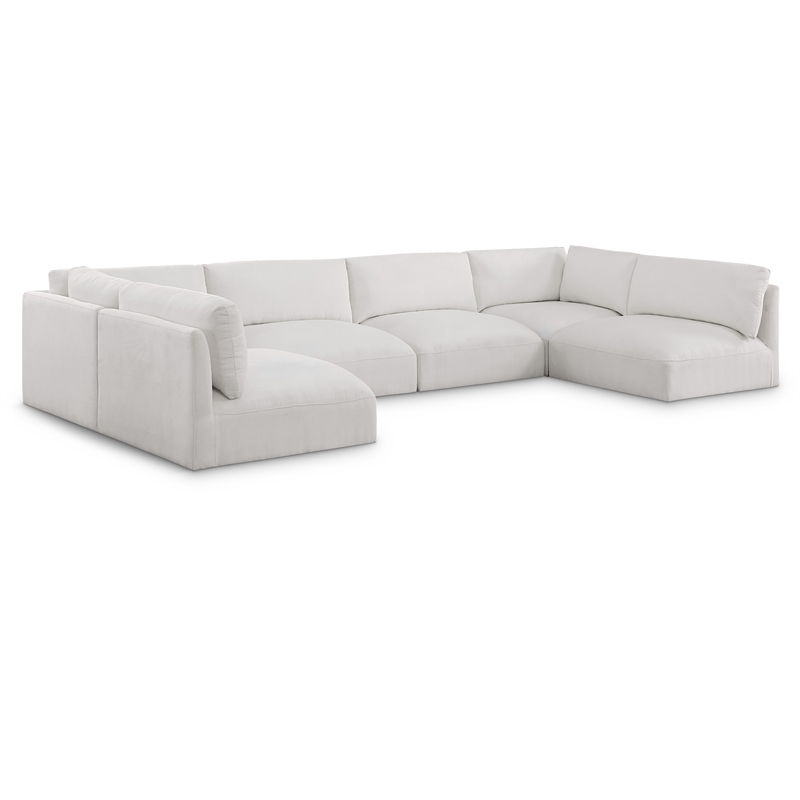 Meridian Furniture Ease Cream Fabric Modular Sectional