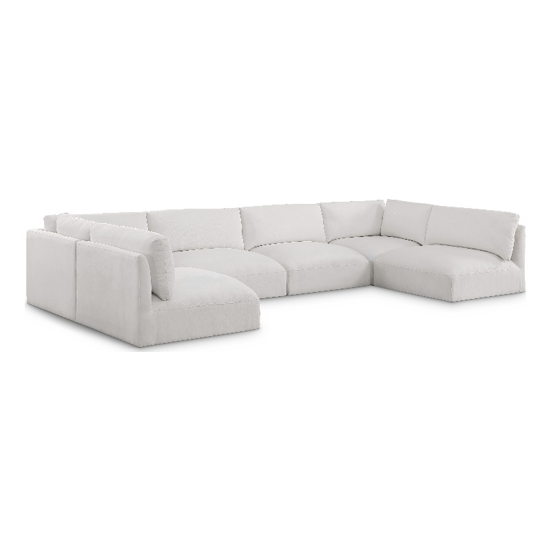 Meridian Furniture Ease Cream Fabric Modular Sectional