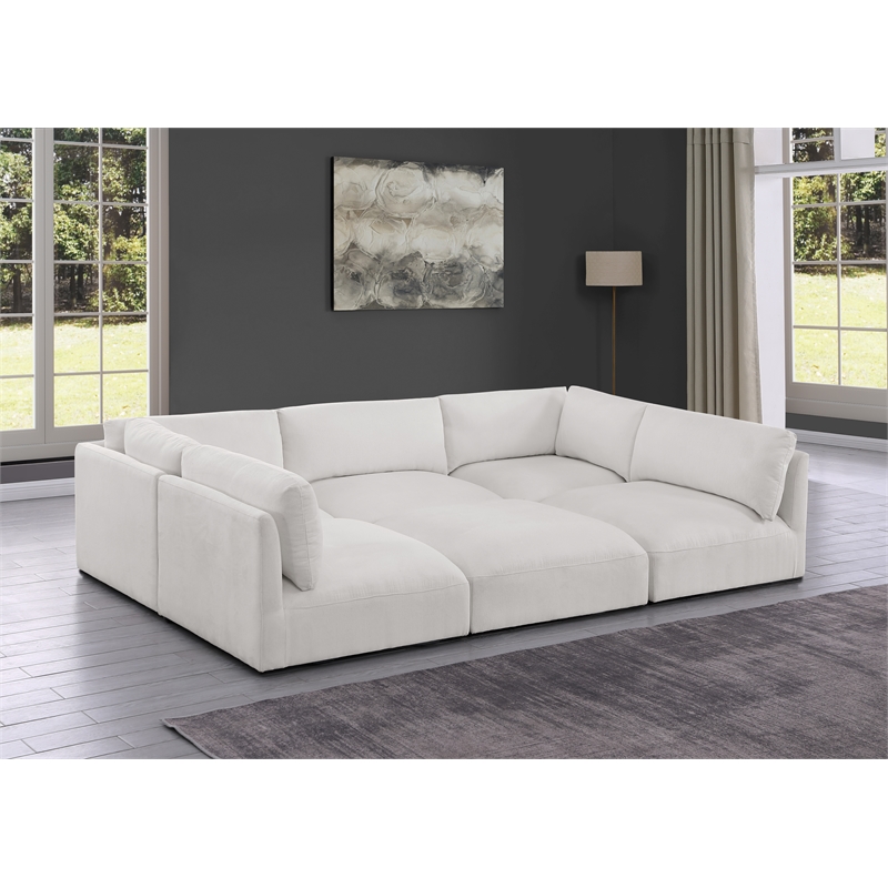 Meridian Furniture Ease Cream Fabric Modular Sectional