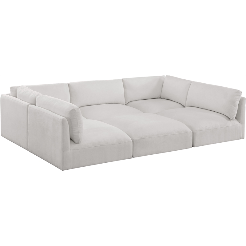 Meridian Furniture Ease Cream Fabric Modular Sectional