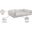 Meridian Furniture Ease Cream Fabric Modular Sectional