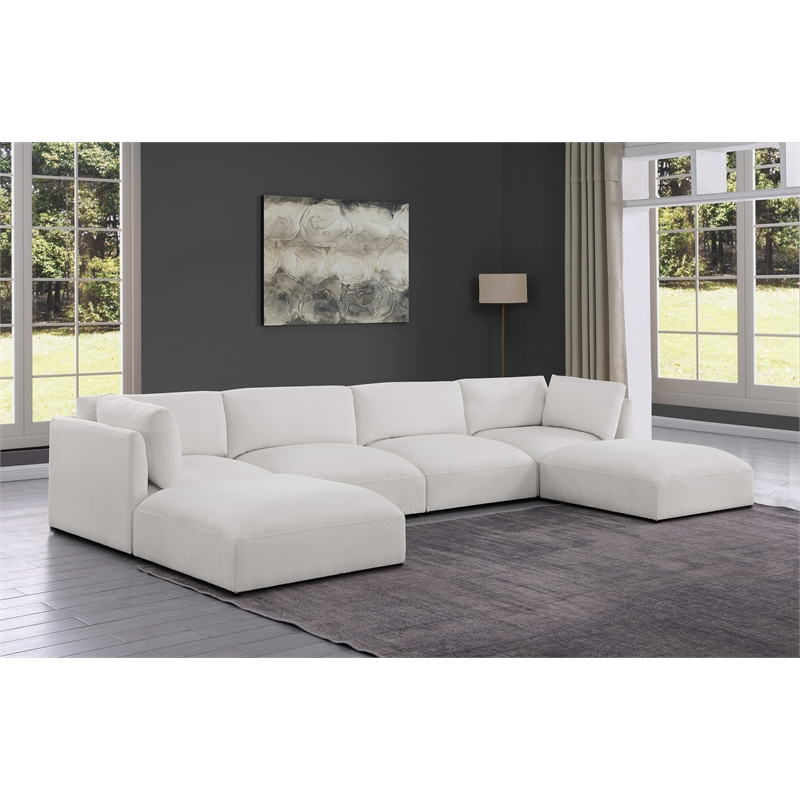 Meridian Furniture Ease Cream Fabric Modular Sectional