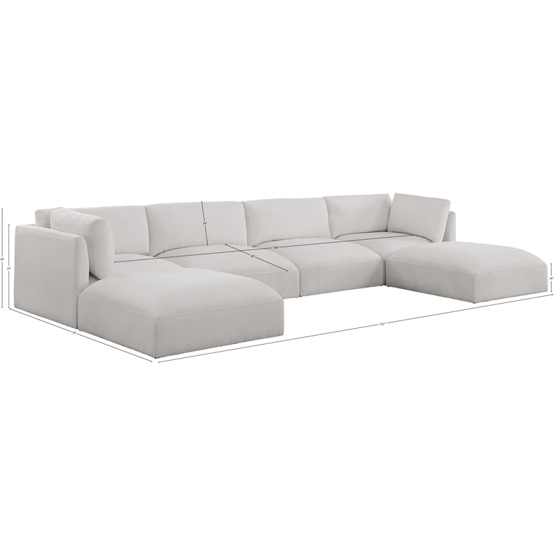 Meridian Furniture Ease Cream Fabric Modular Sectional