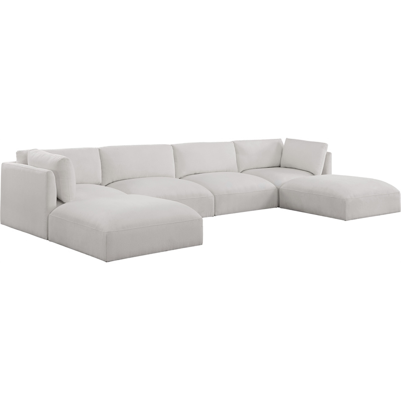 Meridian Furniture Ease Cream Fabric Modular Sectional