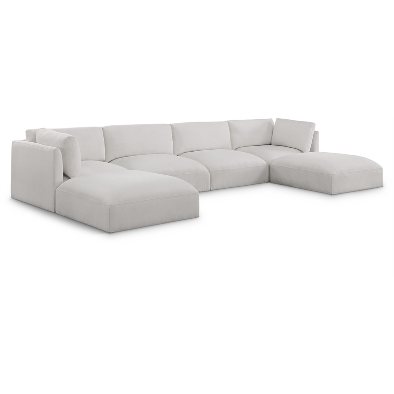 Meridian Furniture Ease Cream Fabric Modular Sectional