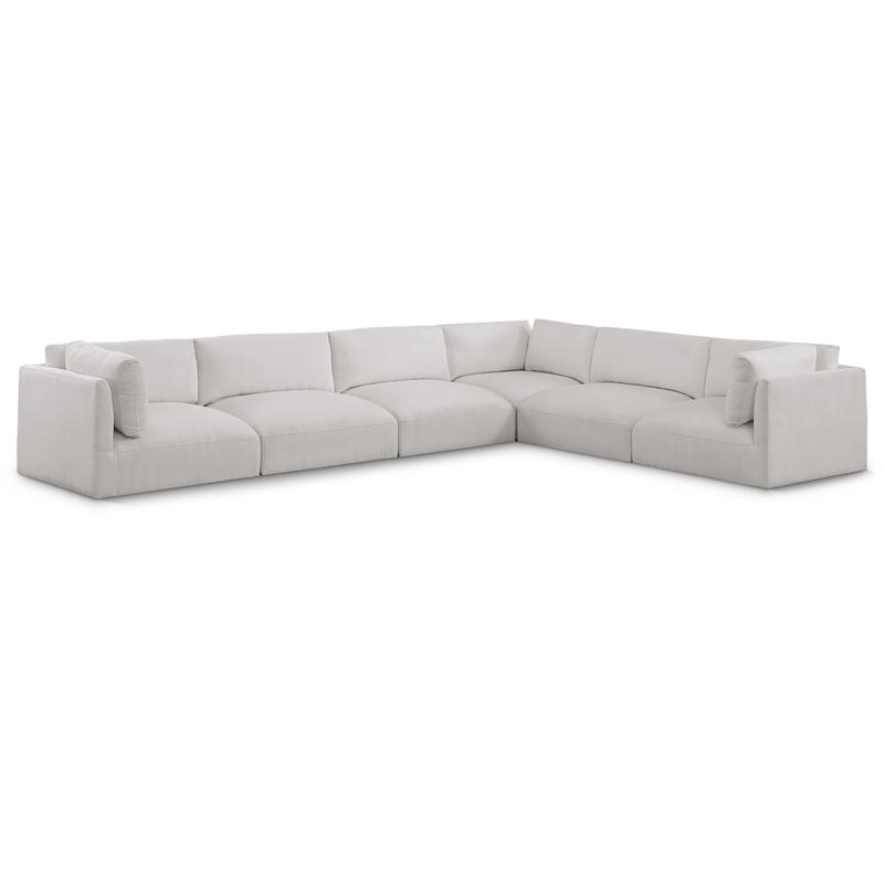 Meridian Furniture Ease Cream Fabric Modular Sectional