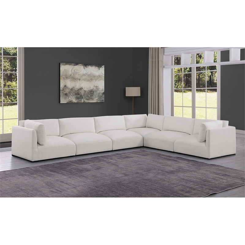 Meridian Furniture Ease Cream Fabric Modular Sectional