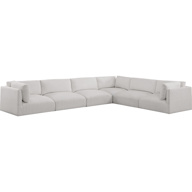 Meridian Furniture Ease Cream Fabric Modular Sectional