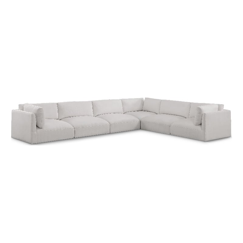 Meridian Furniture Ease Cream Fabric Modular Sectional