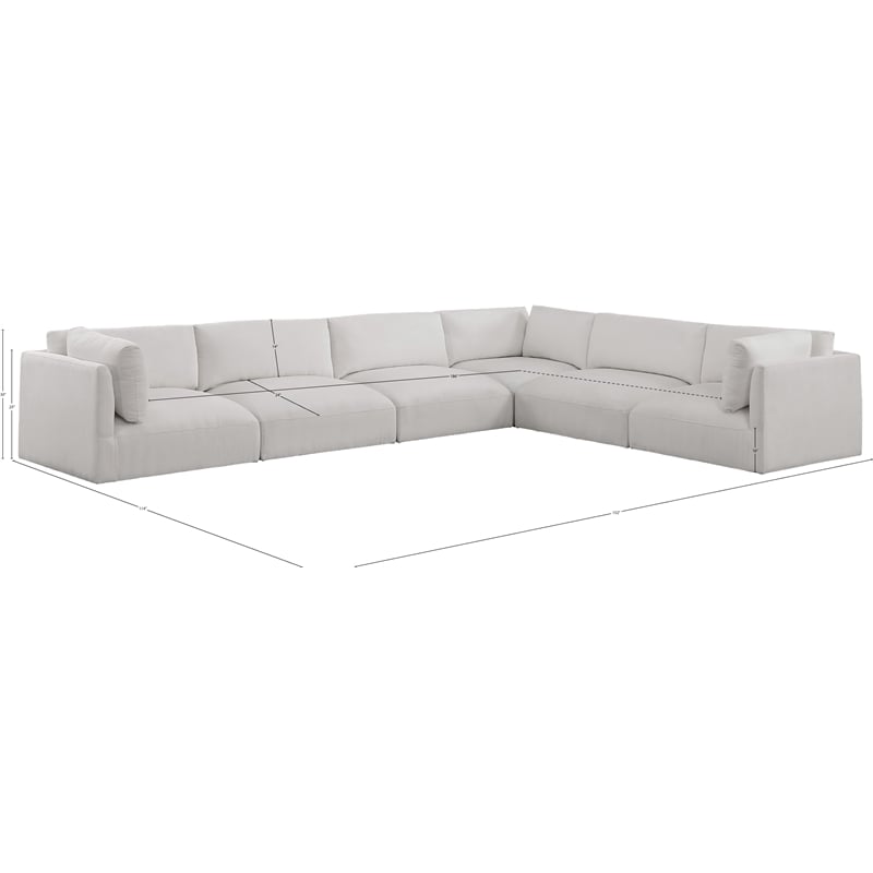 Meridian Furniture Ease Cream Fabric Modular Sectional