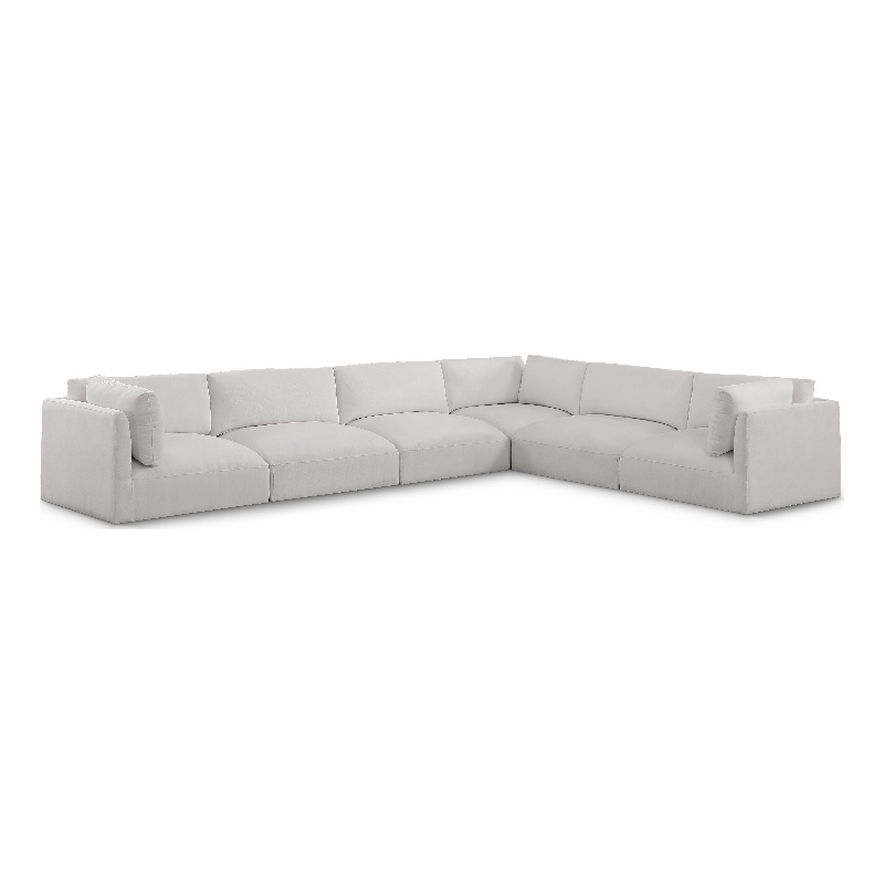 Meridian Furniture Ease Cream Fabric Modular Sectional
