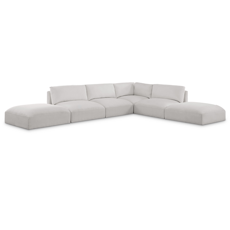 Meridian Furniture Ease Cream Fabric Modular Sectional