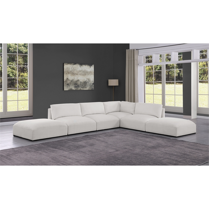 Meridian Furniture Ease Cream Fabric Modular Sectional