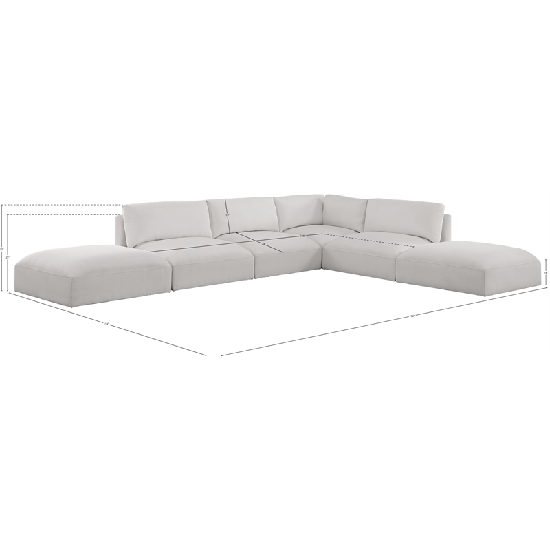 Meridian Furniture Ease Cream Fabric Modular Sectional