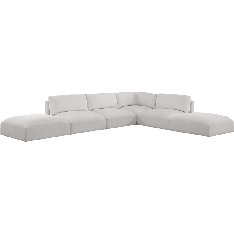 Meridian Furniture Ease Cream Fabric Modular Sectional