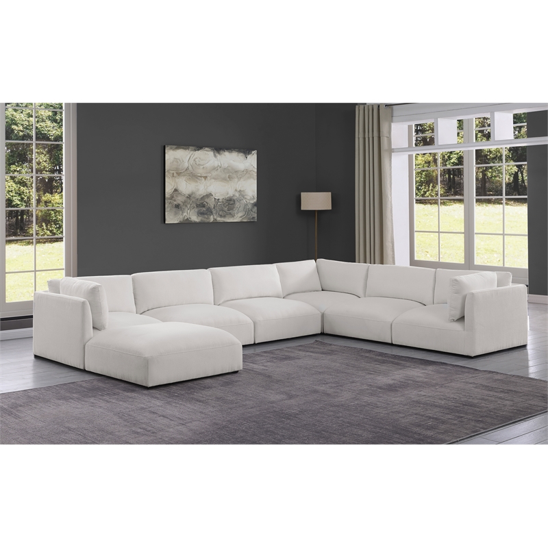 Meridian Furniture Ease Cream Fabric Modular Sectional