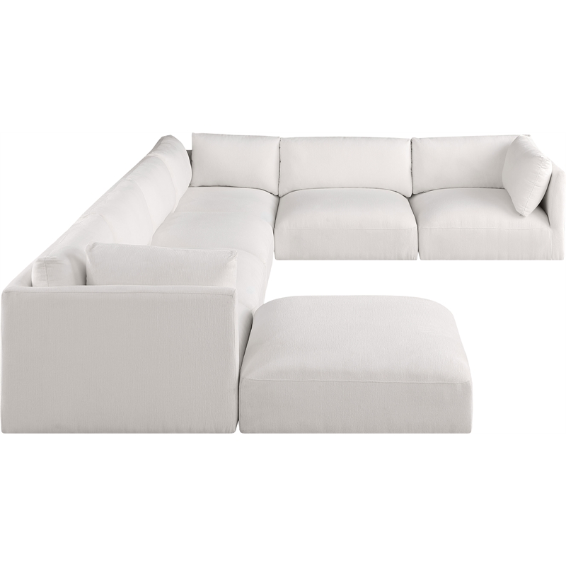 Meridian Furniture Ease Cream Fabric Modular Sectional