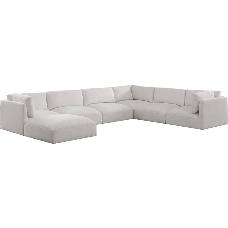 Meridian Furniture Ease Cream Fabric Modular Sectional