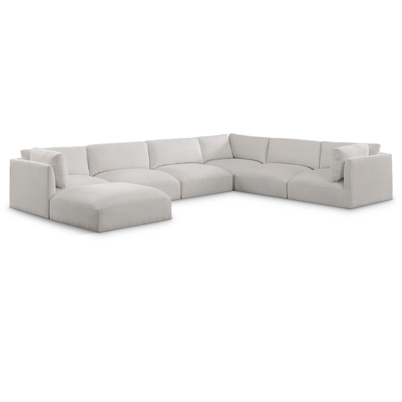 Meridian Furniture Ease Cream Fabric Modular Sectional