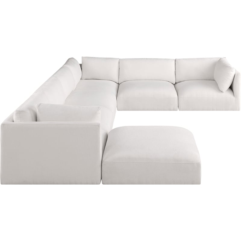 Meridian Furniture Ease Cream Fabric Modular Sectional