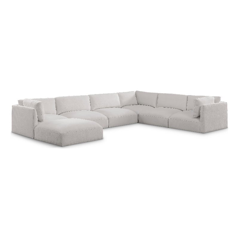 Meridian Furniture Ease Cream Fabric Modular Sectional