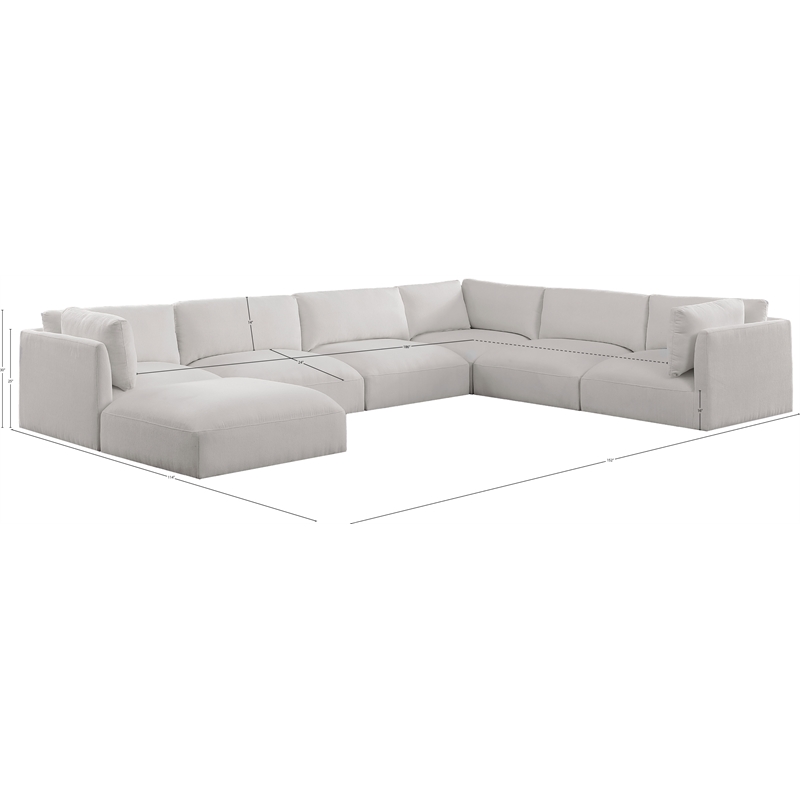 Meridian Furniture Ease Cream Fabric Modular Sectional
