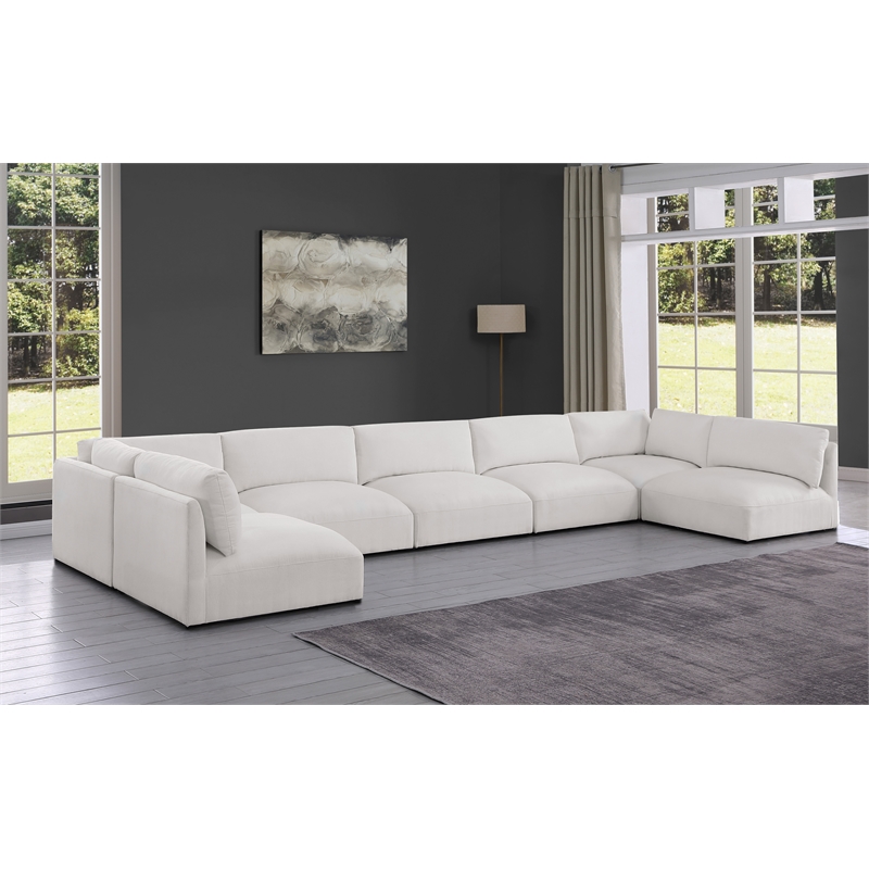 Meridian Furniture Ease Cream Fabric Modular Sectional