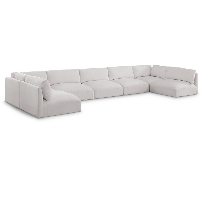 Meridian Furniture Ease Cream Fabric Modular Sectional