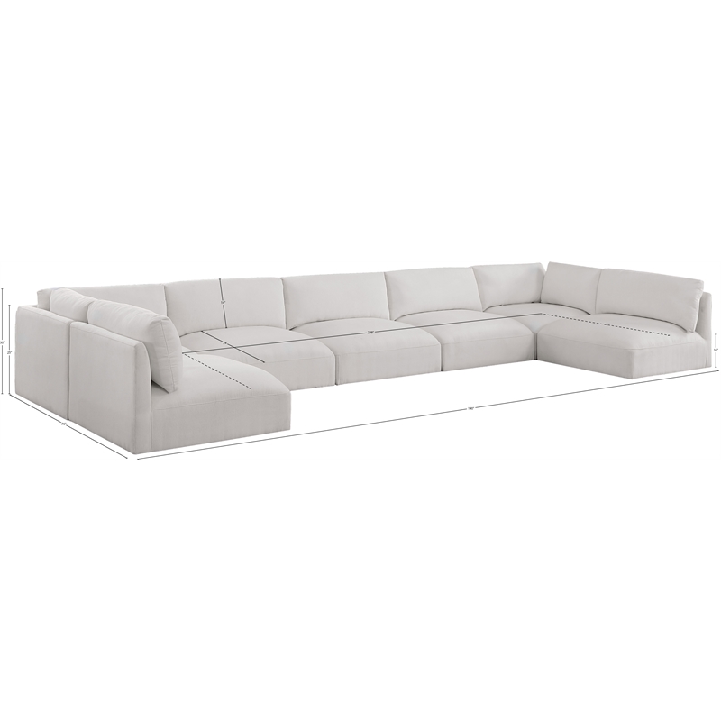 Meridian Furniture Ease Cream Fabric Modular Sectional