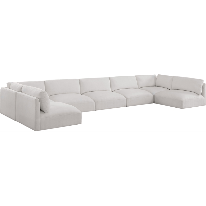 Meridian Furniture Ease Cream Fabric Modular Sectional