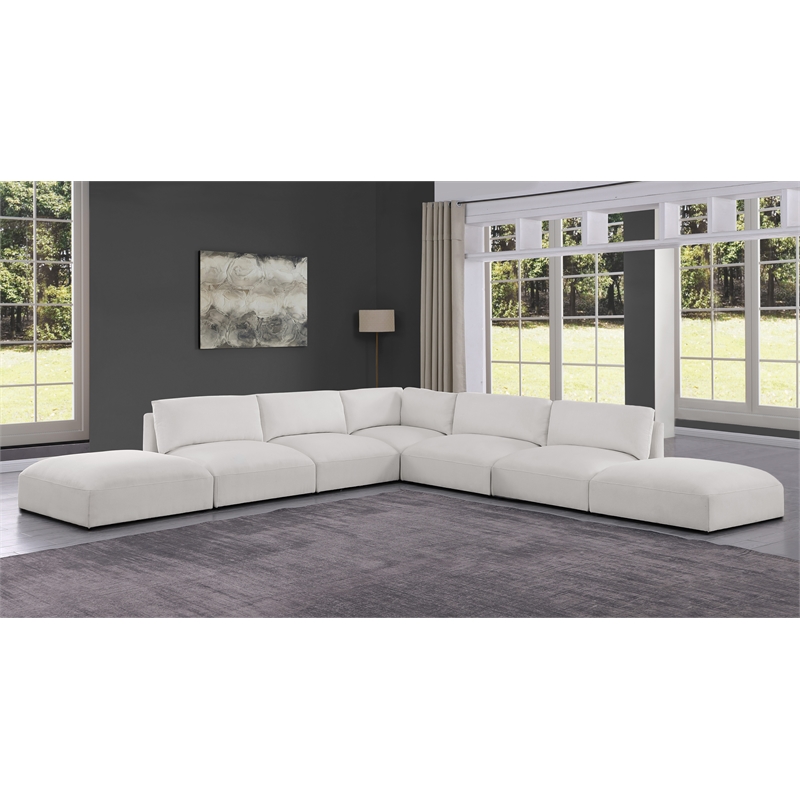Meridian Furniture Ease Cream Fabric Modular Sectional