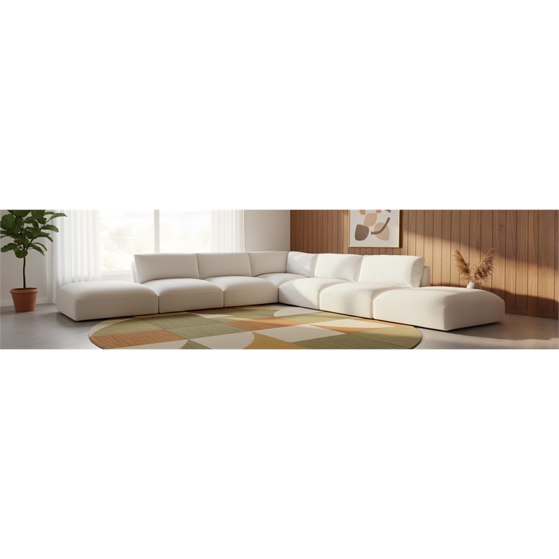 Meridian Furniture Ease Cream Fabric Modular Sectional